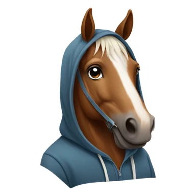 A horse with a hoodie sticker