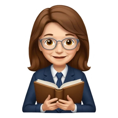 grandma reading in suit long hair sticker