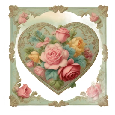 vintage valentine’s day card sticker