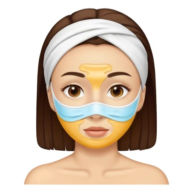 face skincare with mask pack sticker