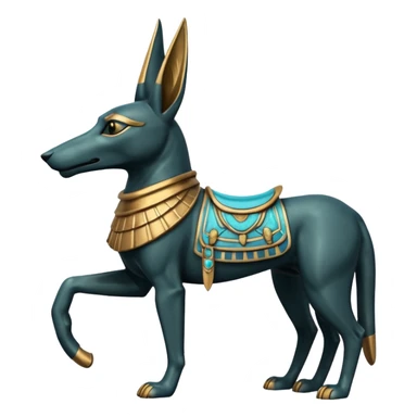 Ancient style saddled statue casually adorned anubis canine casually posed  sticker