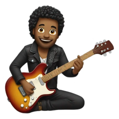 rockstar holding guitar sticker