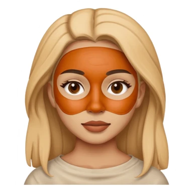 A girl with a clay mask sticker