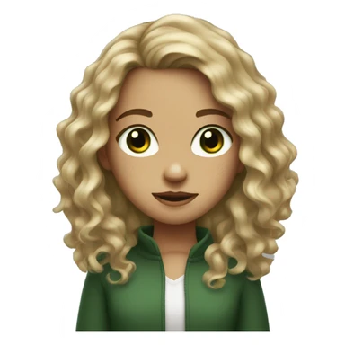 girl with dirty blonde wavy hair, freckles and dark green eyes sticker