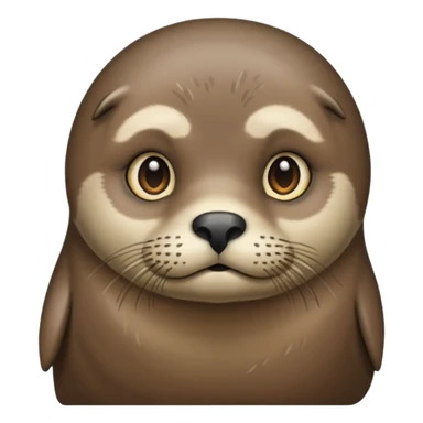 Seal with long brown hair sticker