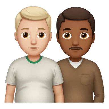 two men standing besides each other. 1 man is white, and the other man is mexican and pregnant. sticker