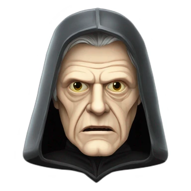 Emperor Shiev Palpatine (scarred and deformed, black hood, robe) Star Wars The return of the jedi sticker