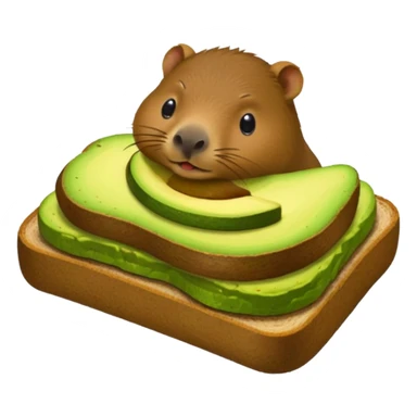 Capybara eating avocado toastc sticker