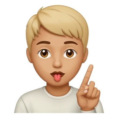 Kissy face middle finger up  sticker