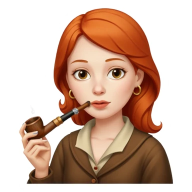Woman smoking pipe sticker