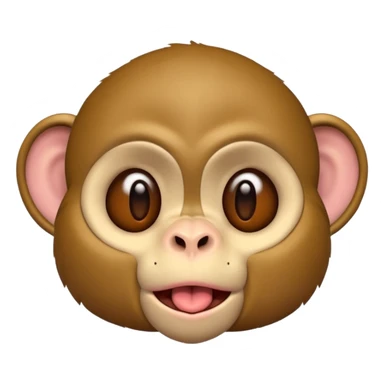 monkey with eyes closed sticking out tongue sticker