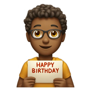 Student holding a sign that says "Happy Birthday KNUKIM"  sticker