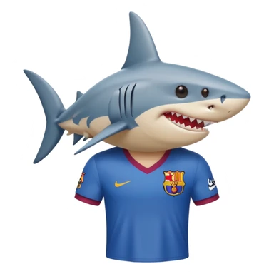 Shark in an fc Barcelona shirt sticker