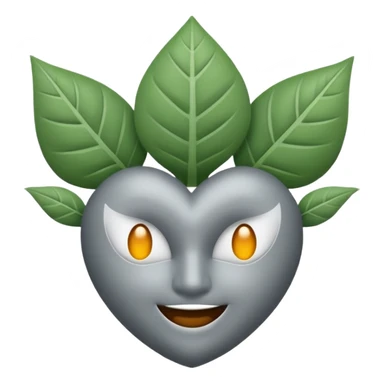 emoji de un trébol gris de 4 hojas sin cara ni cosas raras 🍀 como ese pero de 5 hojas y gris  sticker