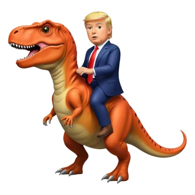 Donald Trump riding a t-Rex sticker