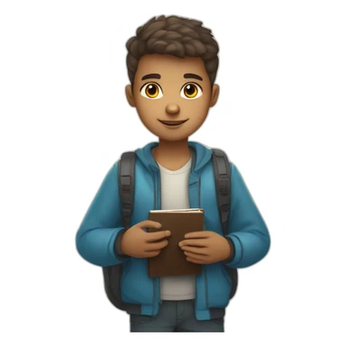 christian boy with ukranian flag colors on face holding passport and bible in hands sticker