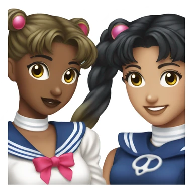 Brunette and olive skin sailor moon (not black or indian) sticker