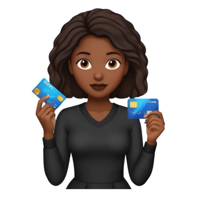 Credit card black women 
hands sticker