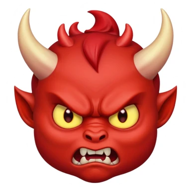 angry baby devil face sticker