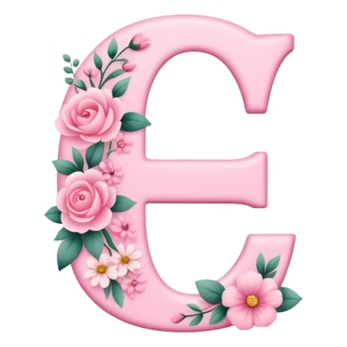 Pink romantic alphabet letter sticker