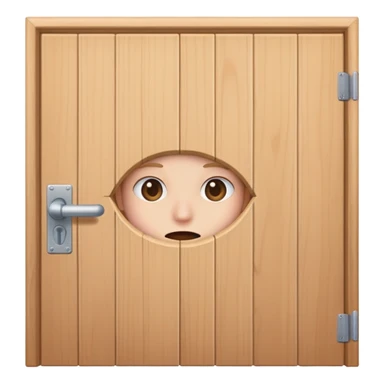 person hiding behind a door, only face peeking out from front side emoji sticker
