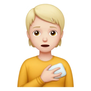 A person with stomach ache sticker