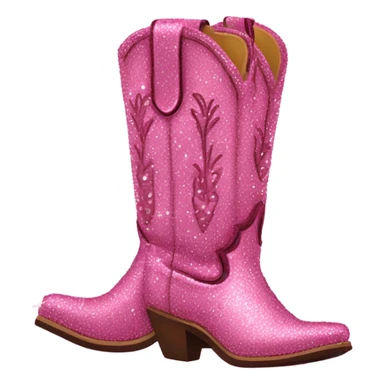 Sparkly pink cowboy boots sticker