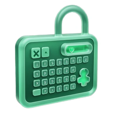 3D render of Swallowed Keys, X-Ray imaging aesthetic, translucent materials showing internal structure, stomach shape in greenish night-vision style with keys inside, medical scan style, emoji style, isolated on white background --v 6.0. sticker