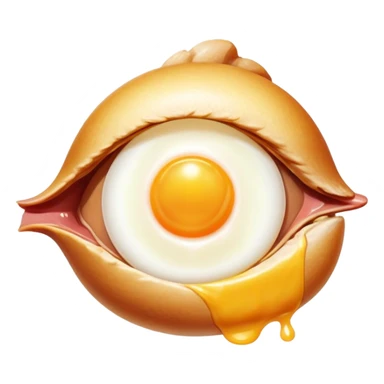 Chicken pieces with liver and egg yolk surrounding a central eye that beams light to patches of skin. The vitamin A-rich foods glow with golden energy that flows through the eye and onto the skin, showing improved vision and skin regeneration. sticker