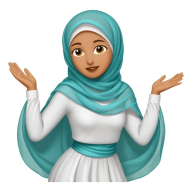 fully veiled woman dancing face also sticker