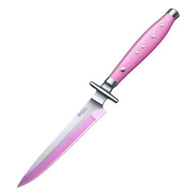 Pink ombré knife with glitter sticker