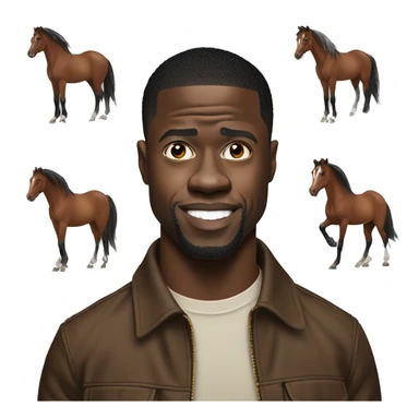 Kevin hart mixed with a horse sticker