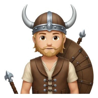 Young viking sailor on ship deck sticker
