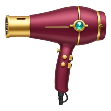 burgundy blow dryer covered in jewelry sticker