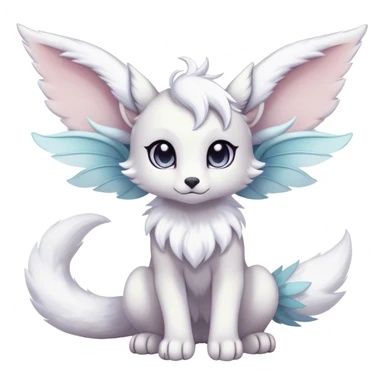 Kawaii dark fantasy ethereal anthro fursona Fakemon with tufted tail  sticker