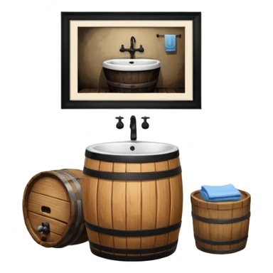 sink on a barrel bathroom sticker