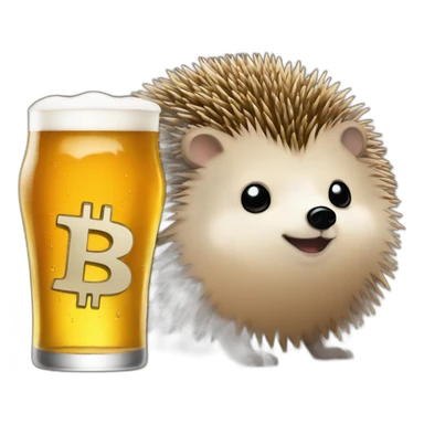 hedgehog bitcoin and beer sticker