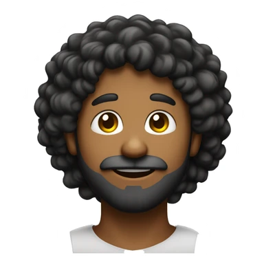 Emoji de um homem meio gordo, cabelo preto barba fina e fazendo o coração  sticker