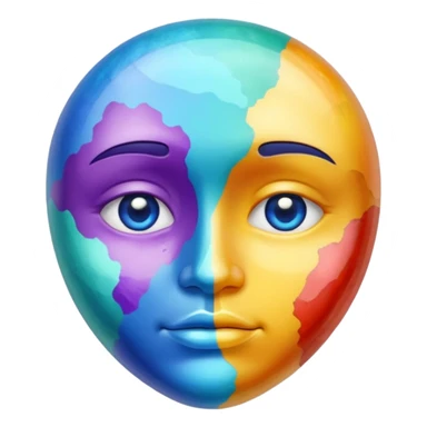 colorful minerals with face sticker