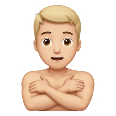 Guy with eyes rolling back and mouth open with arms crossed over neck  sticker