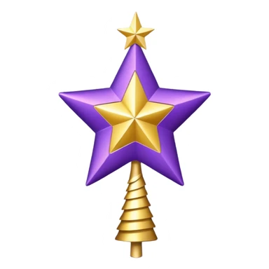 purple and gold tree topper sticker