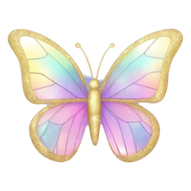 Pastel sparkly glittery shiny iridescent glass crystal butterfly sticker