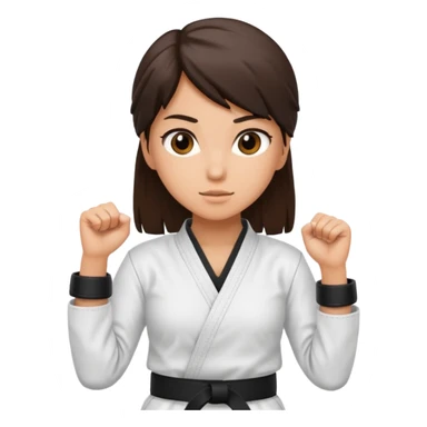 Karate Brunette girl whit brown or black belt sticker