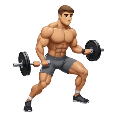 buff man weighted lunges sticker