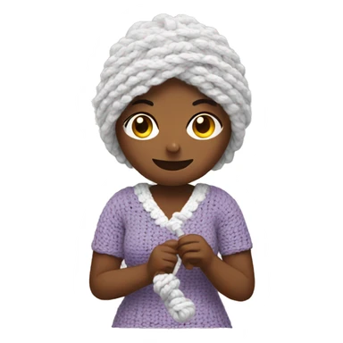 Woman crocheting sticker