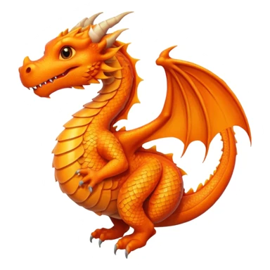 A dragon orange forming a heart sticker