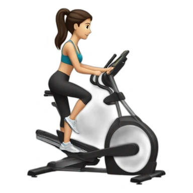 exercise elliptical brunette woman sticker