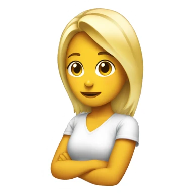 chica rubia saludando  sticker