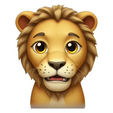 cute shaming lion sticker