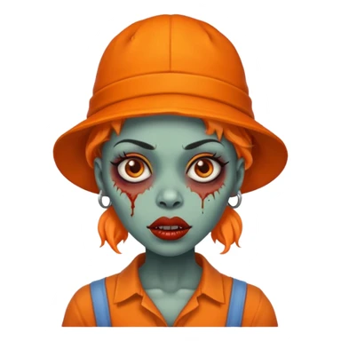 zombie black woman in orange hats sticker